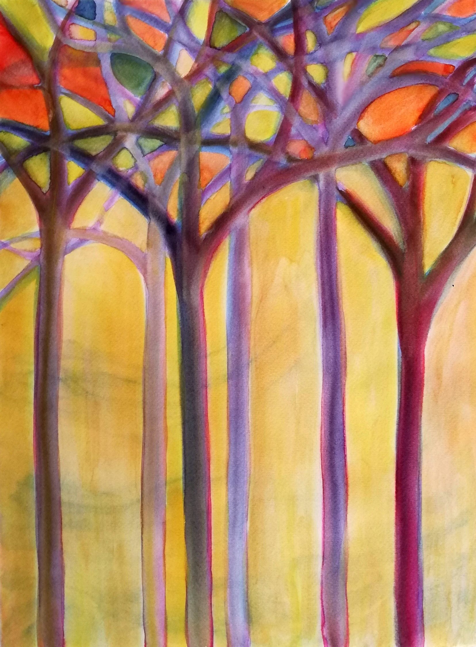 Acuarela vidriera silvestre
