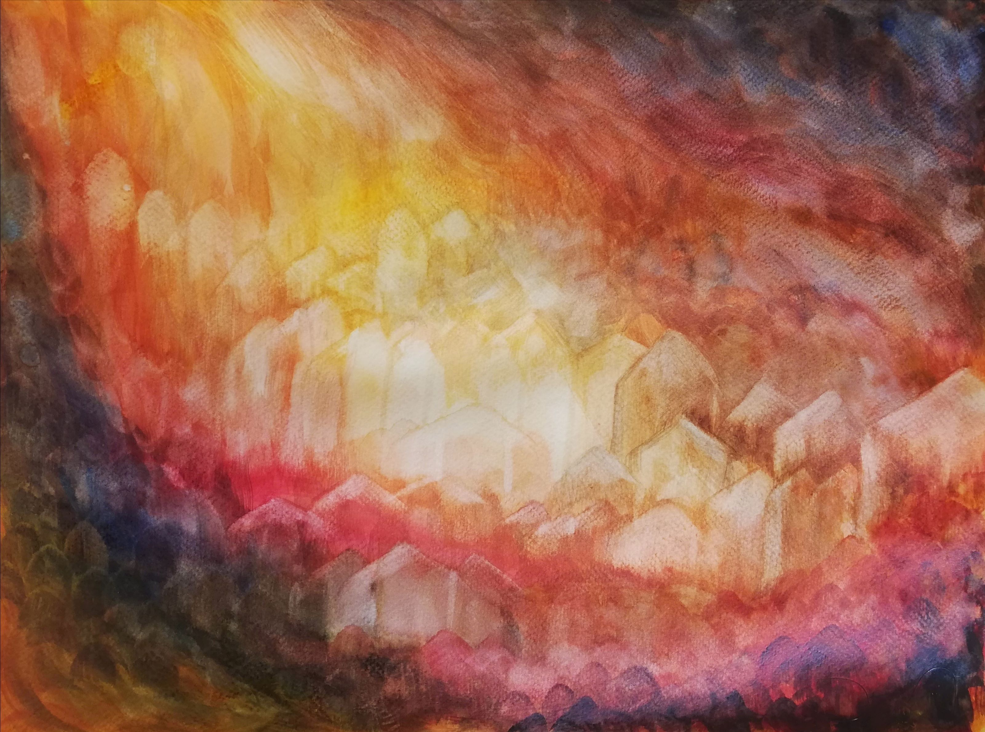 Acuarela La cueva de cuarzo